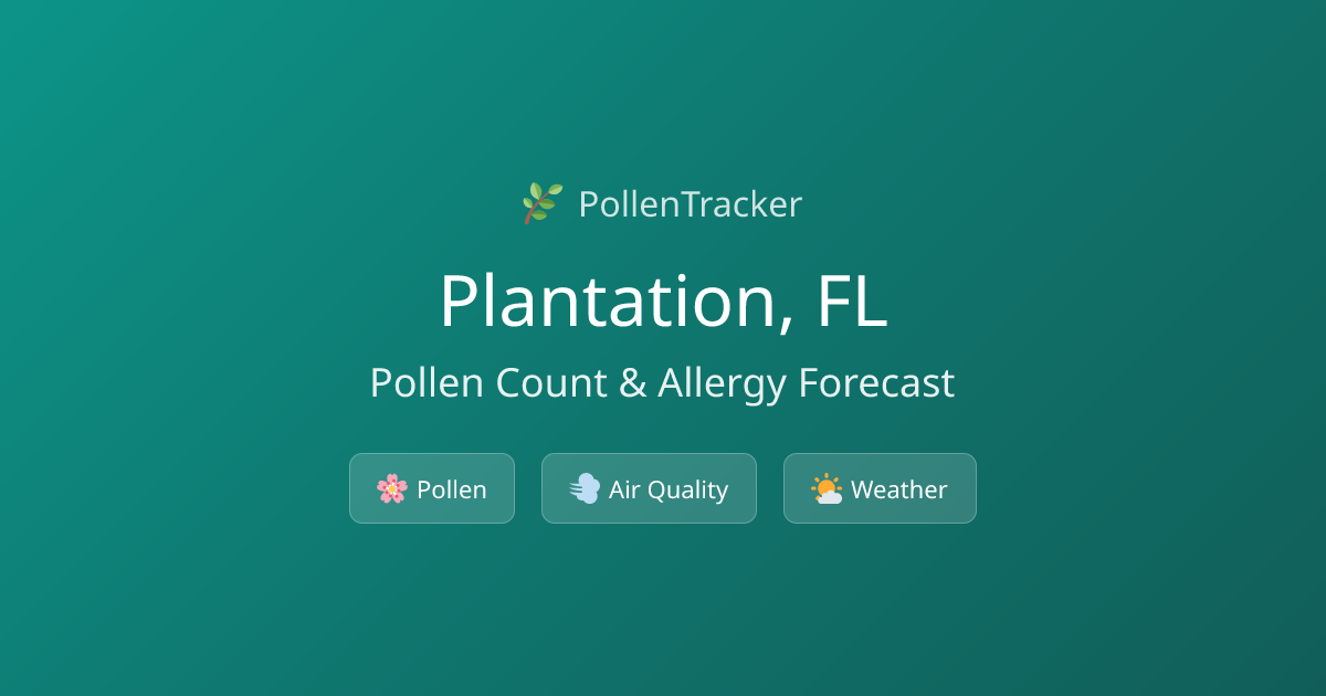 Plantation Pollen Count & Allergy Forecast Today | PollenTracker
